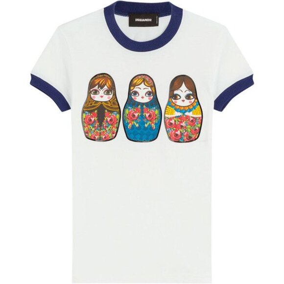 DSQUARED2 Italian silk screen matryoshka dolls t-shirt - Picture 8 of 9